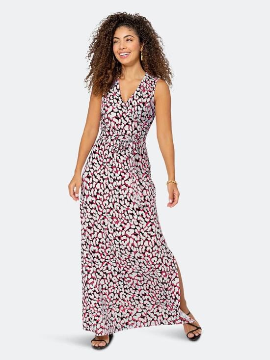 Leota Dresses & Skirts - Leota Printed Sleeveless Side Split Maxi Dress Size Large Multicolor